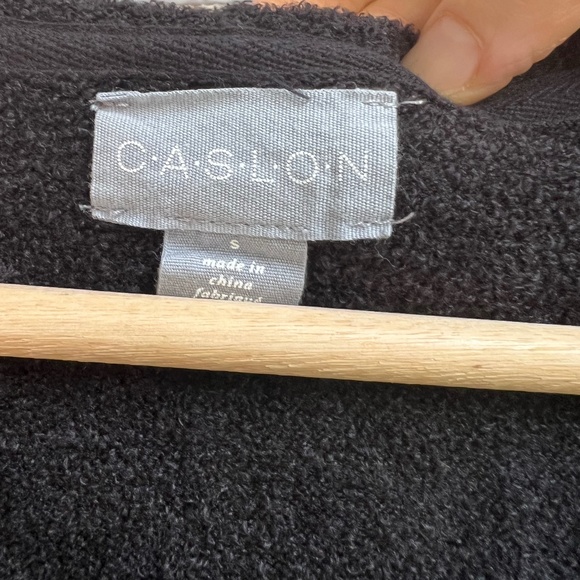 Caslon Off-Duty Plush Yarn Hoodie Sz S in Black - Picture 8 of 11